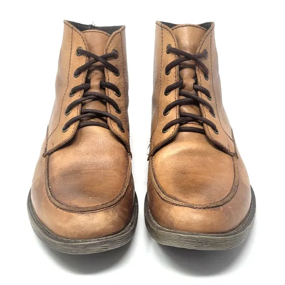 Bed Stu Curtis II Leather Boots Mens 10.5 Casual Round Toe Lace-up Tan Brown