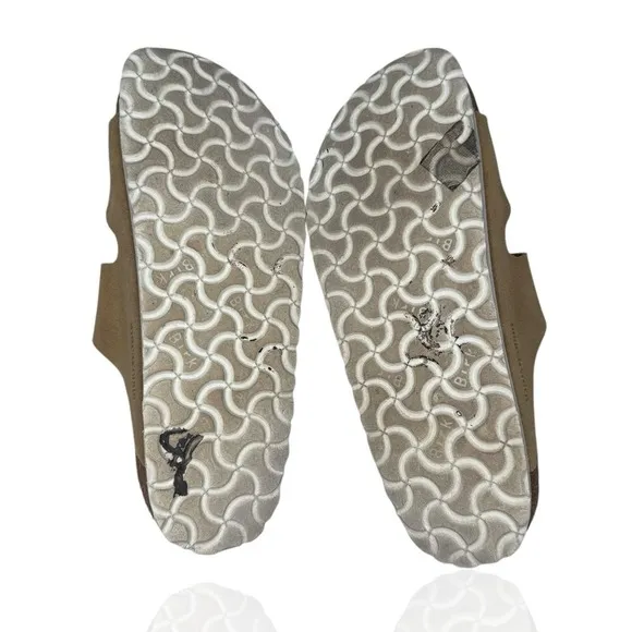 Birkenstock Arizona L‎ 9 Suede Leather Sandals Brown/Beige 40 White Bottom SFB