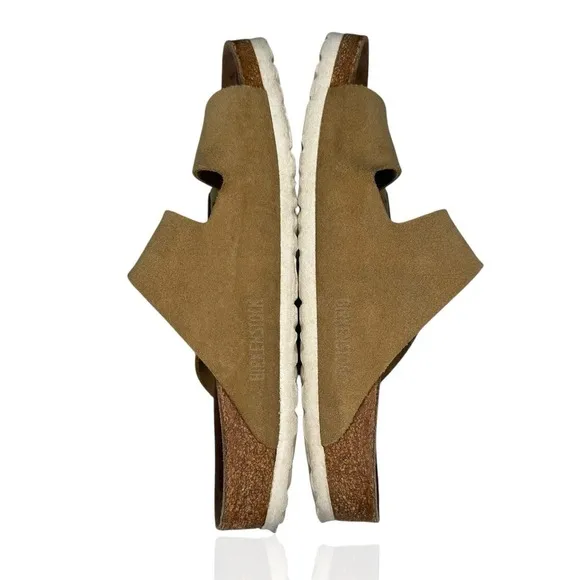 Birkenstock Arizona L‎ 9 Suede Leather Sandals Brown/Beige 40 White Bottom SFB