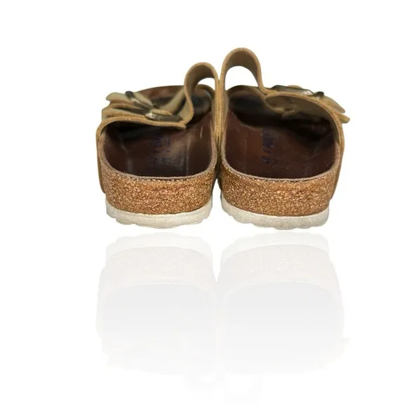 Birkenstock Arizona L‎ 9 Suede Leather Sandals Brown/Beige 40 White Bottom SFB