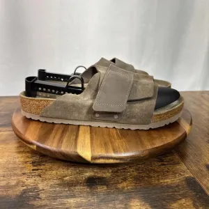 Birkenstock Kyoto Nubuck Suede Leather Slide Sandals Men's Sz 10 Gray Taupe 43