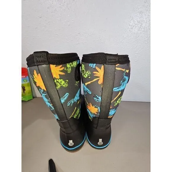 Bogs‎ Classic II Dinosaur Kid's Rain Boots, Black Multi, K2 Size Youth 6