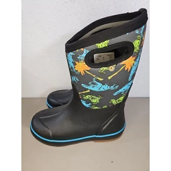 Bogs‎ Classic II Dinosaur Kid's Rain Boots, Black Multi, K2 Size Youth 6