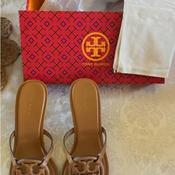Brand New Tory Burch sz 10 Women's Pave Geo Bombe Miller Sandals caramel 148424