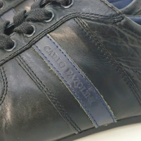 Carlo Pazolini Black Leather Shoes, Size EU 41 US 8 Mens