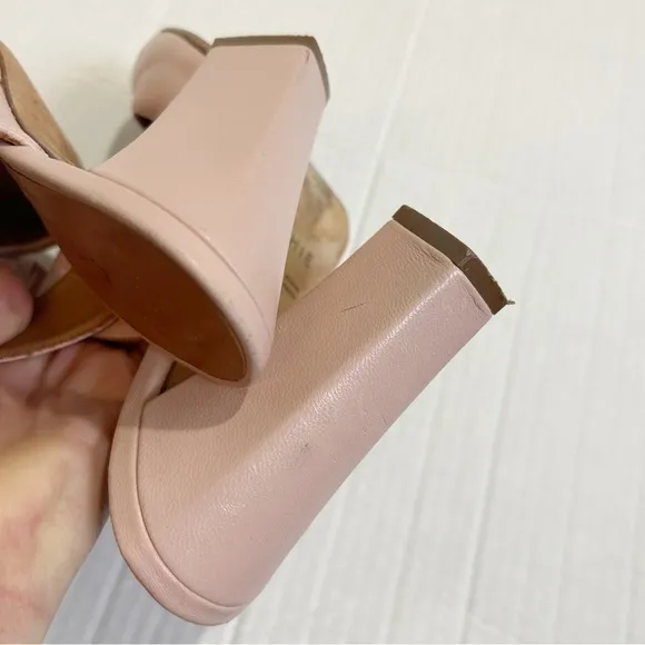 CHiE by Chie Mihara Mary Jane Mules Size 38.5 Size 7.5 Pink Leather Spain Pastel