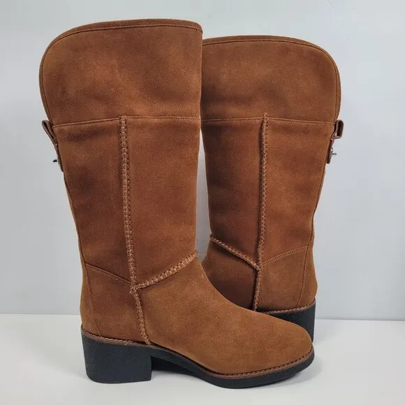 Coach Women's Brown Turnlock Shearling Boots G1011 US Size 8.5B