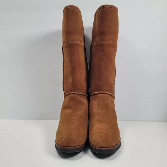 Coach Women's Brown Turnlock Shearling Boots G1011 US Size 8.5B