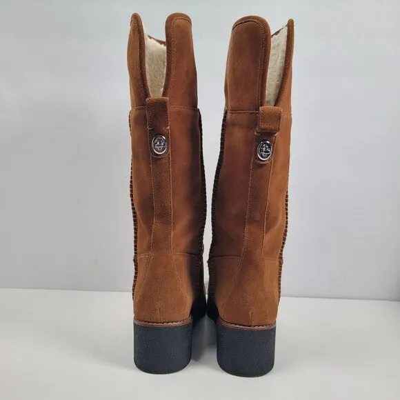Coach Women's Brown Turnlock Shearling Boots G1011 US Size 8.5B