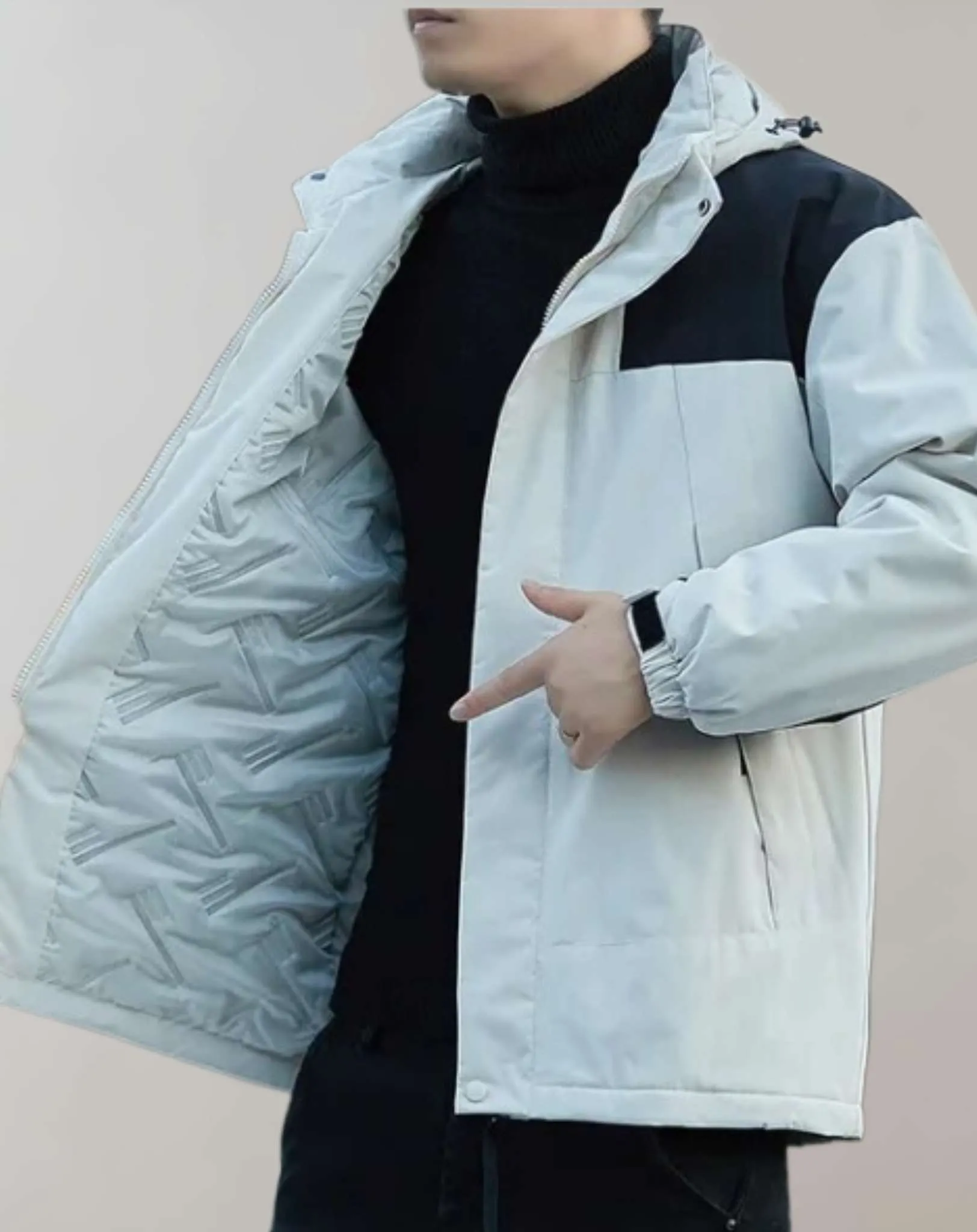 Color-Block Insulated Jacket | Lightweight and Warm | Modern Winter Style