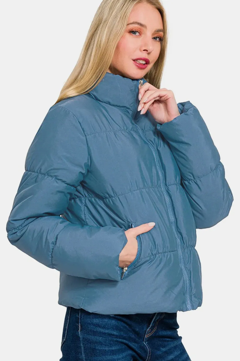 Cropped Puffer Jacket | Quilted Design | Warm and Lightweight