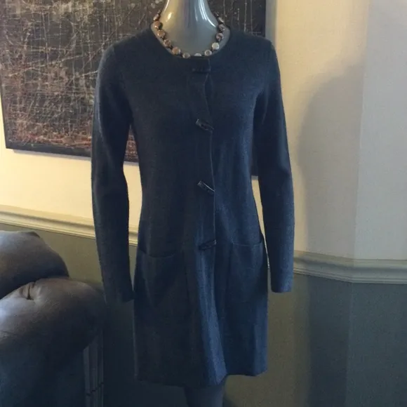 Ellen Tracy Merino Wool Blend Long Cardigan