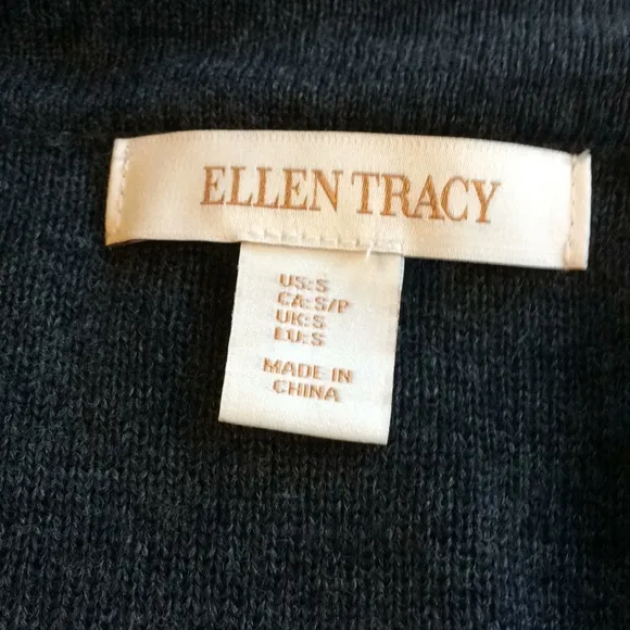 Ellen Tracy Merino Wool Blend Long Cardigan