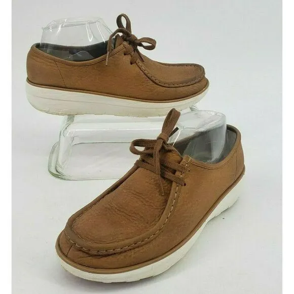 FitFlop Tan Loaff Moc Shoe Lace Up Soft Nuebuck