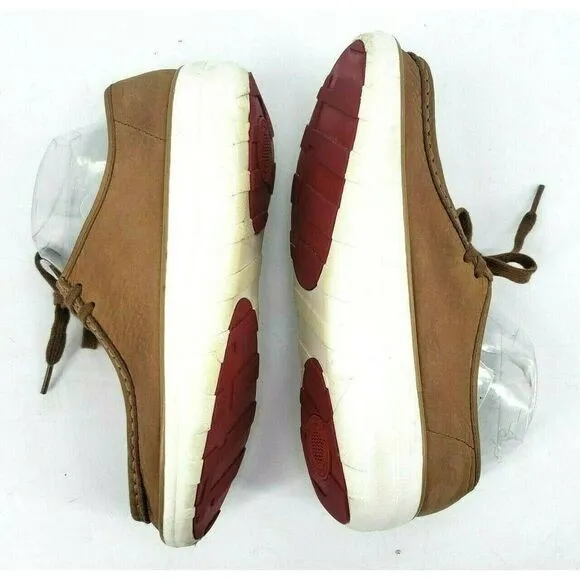 FitFlop Tan Loaff Moc Shoe Lace Up Soft Nuebuck