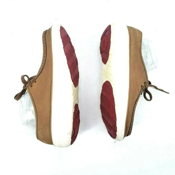 FitFlop Tan Loaff Moc Shoe Lace Up Soft Nuebuck
