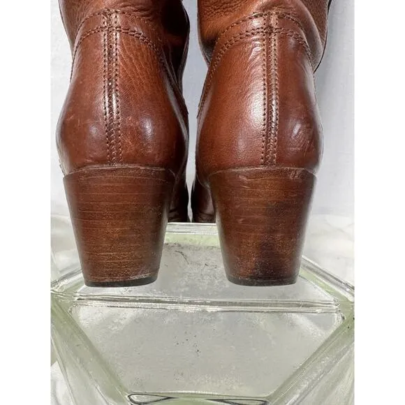 FRYE - JANE STITCH - 77230 - Women's Brown Leather Boots - Size 8 1/2 B