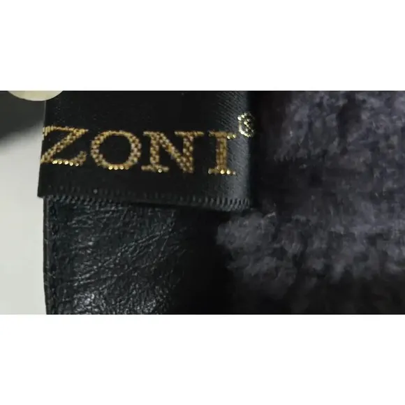 Ilasio Renzoni Black Ankle Boot Leather Shearling Fur Lining 35/5 Italy