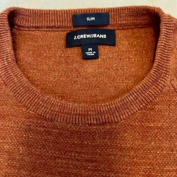 J Crew Medium/Slim Slub Cotton Lightweight Sweater Rusty Brown MINT!‌‌‌‌‌