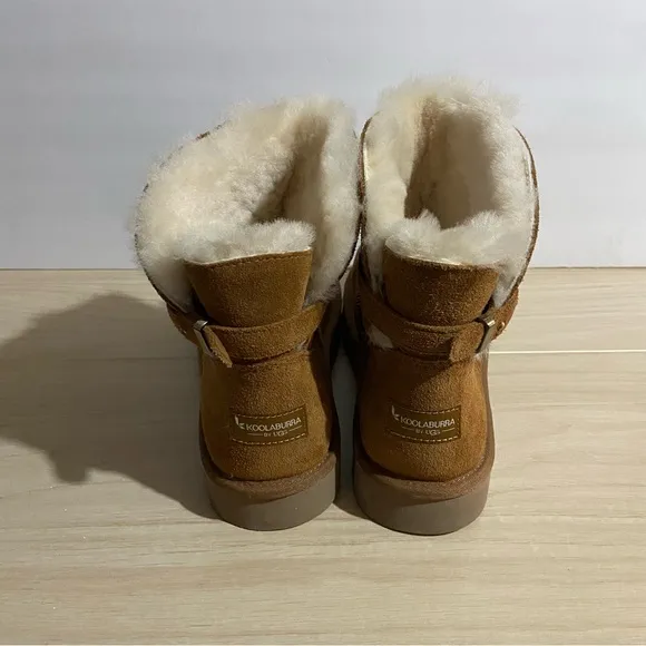 Koolaburra by UGG Remley Ankle Boot Faux Fur Lined Brown Sz 10 Warm Cozy Comfy