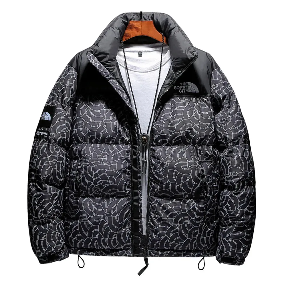 Men's Hip-Hop Leopard Print Winter Jacket