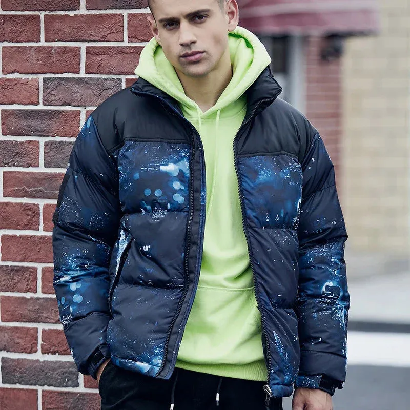Men's Hip-Hop Leopard Print Winter Jacket