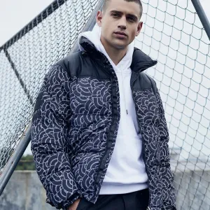 Men's Hip-Hop Print Winter Jacket | Sky Blue