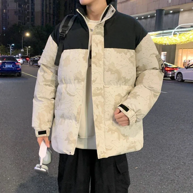Men's Oversized Camouflage Quilted Winter Jacket