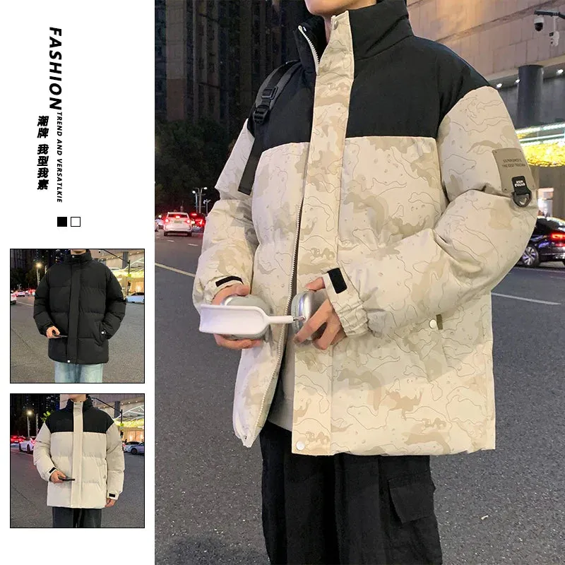Men's Oversized Camouflage Quilted Winter Jacket