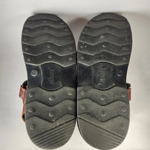 NAOT Men's Sandal Size 12 EU 45 Brown Leather Comfort Outdoor Shoes
