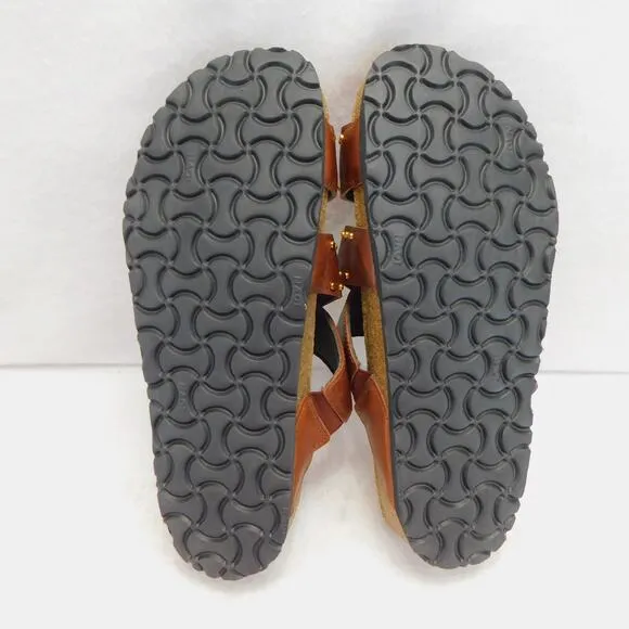 NAOT Women's Carolina Slide Sandal Soft Chestnut Leather Size 7- EU 38 New