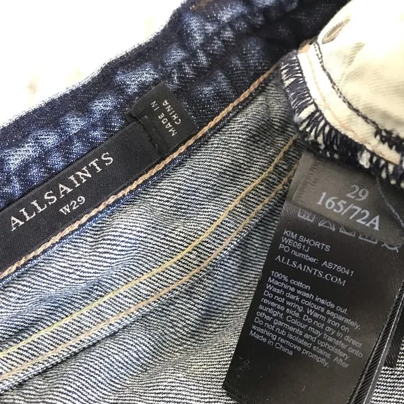 NEW All Saints Released Hem Kim Shorts - 29