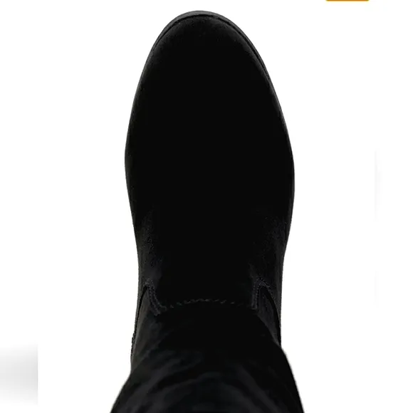 New w /Box Style &amp; Co. Saraa Faux Suede Black Mid-Calf Scrunch Boot Size 12