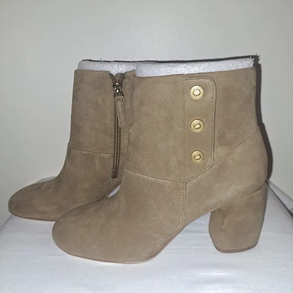 NIB Nine West Luella Women's Block High Heel Ankle Boots Side Zip Size 9 M