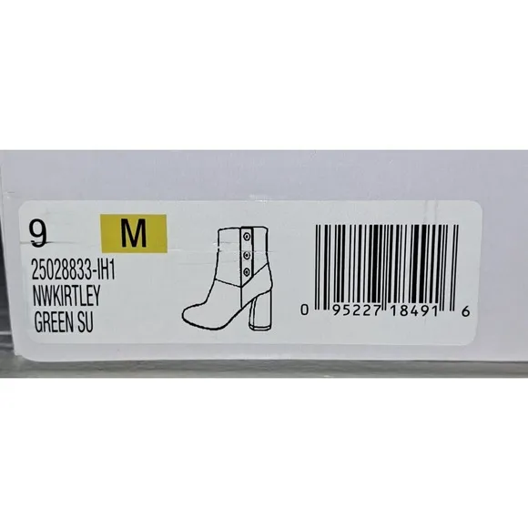 NIB Nine West Luella Women's Block High Heel Ankle Boots Side Zip Size 9 M