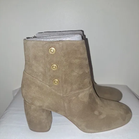 NIB Nine West Luella Women's Block High Heel Ankle Boots Side Zip Size 9 M