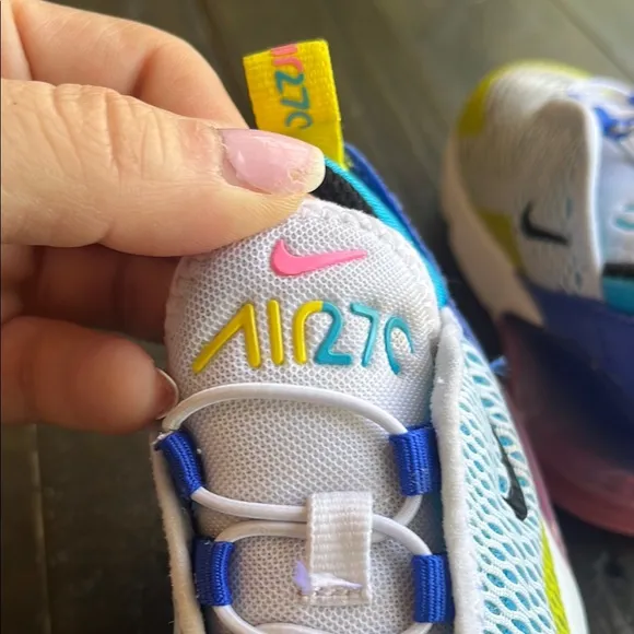 Nike Kids Air Max Shoes - White, Blue, Yellow