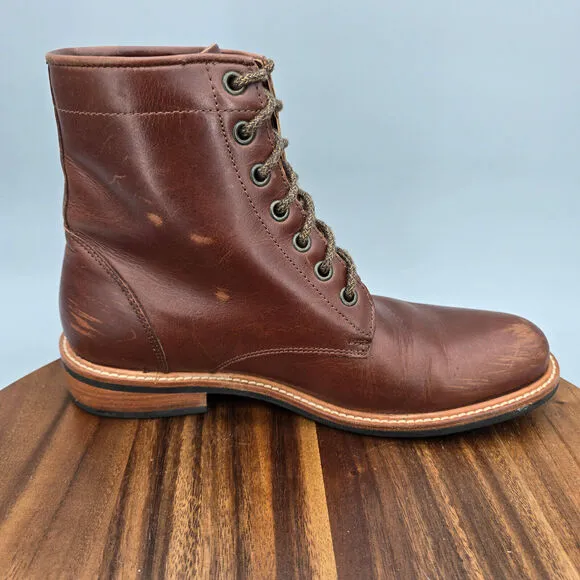 Nisolo Amalia Boots Women's 9 Brown Leather Lace Up Casual Combat Booties