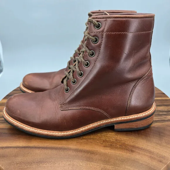 Nisolo Amalia Boots Women's 9 Brown Leather Lace Up Casual Combat Booties