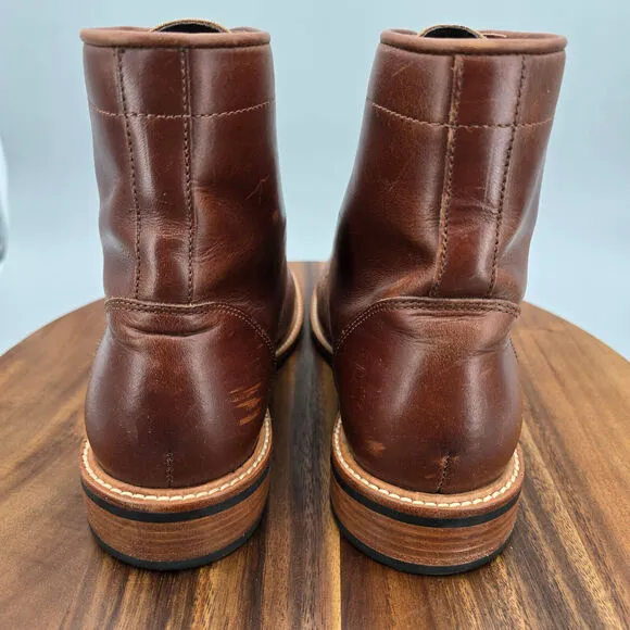 Nisolo Amalia Boots Women's 9 Brown Leather Lace Up Casual Combat Booties