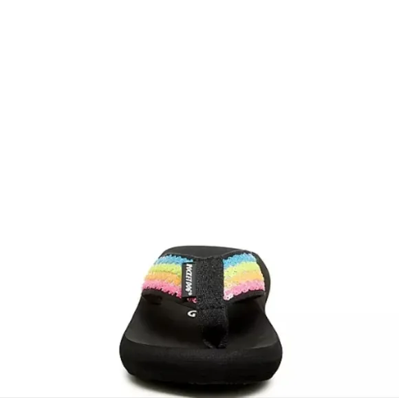 Rocket Dog Black Sandals with Rainbow Straps