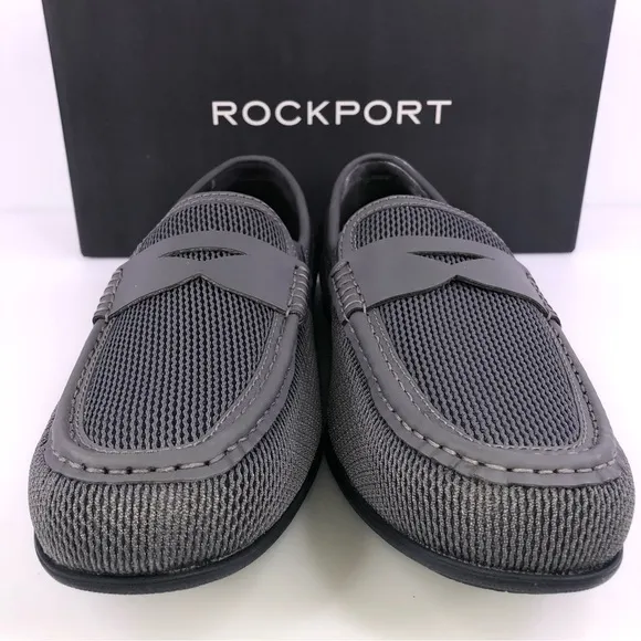 Rockport Gray Penny Loafer Soft Moc Shoes Size 9.5W