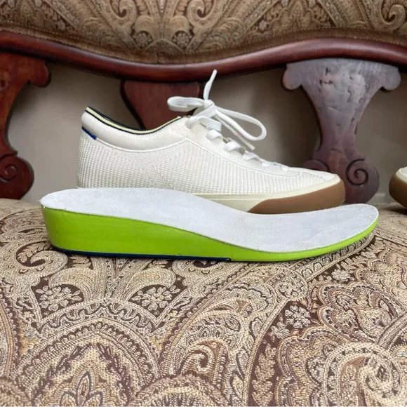 Rothy’s The Lace Up Sneakers Cream Eggshell White Comfortable Shoes Size 7