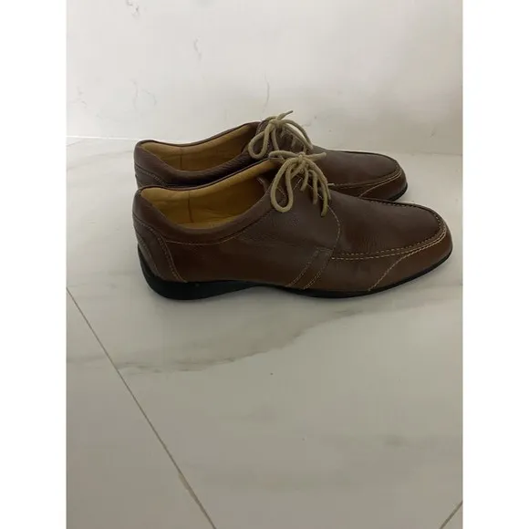 Sandro Moscoloni Brown Leather Lace Up Comfort &amp; Soft Gel Oxford Shoes Me's 9.5D