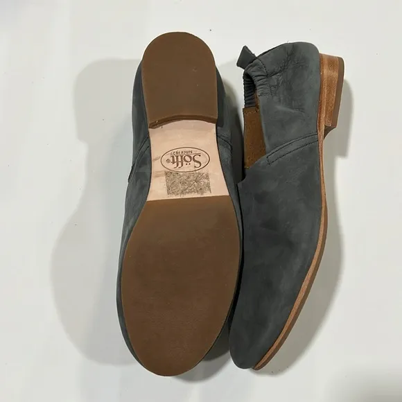 Sofft - Kaity, gray suede leather, flat/slip ons, 39 or 8