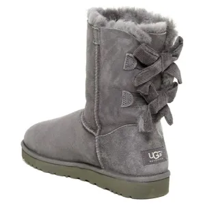 UGG Bailey Bow Corduroy Gray Suede Boots