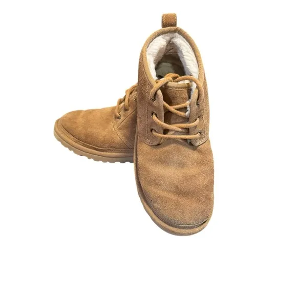 UGG Boots Womens 8 Brown Tan Neumel Chukka Chestnut Suede Ankle Bootie Shearling