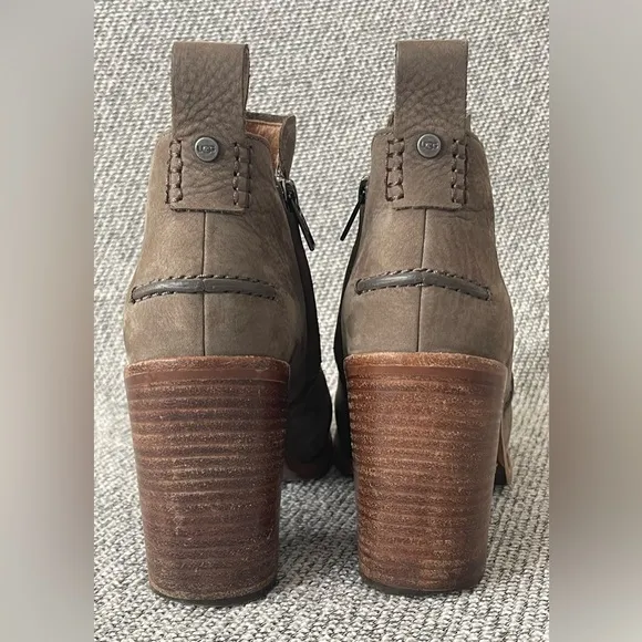 UGG Brown Ankle Boots Suede Pull-On Design