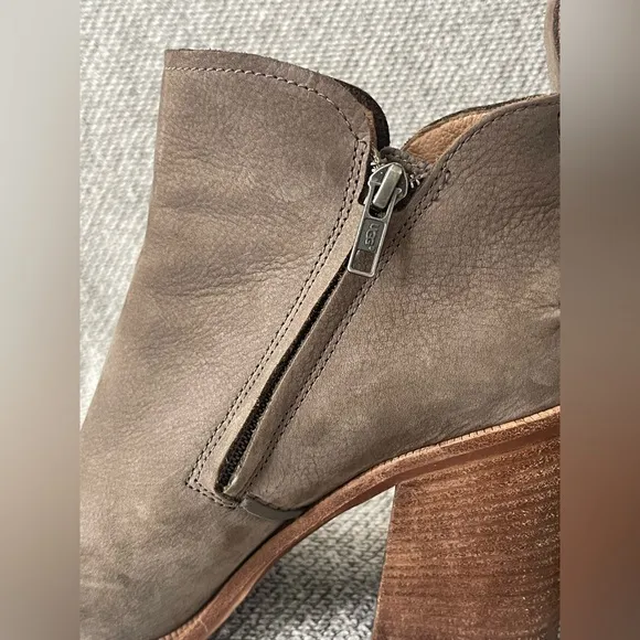 UGG Brown Ankle Boots Suede Pull-On Design