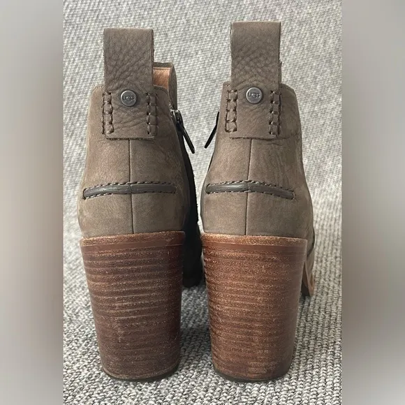 UGG Brown Ankle Boots Suede Pull-On Design